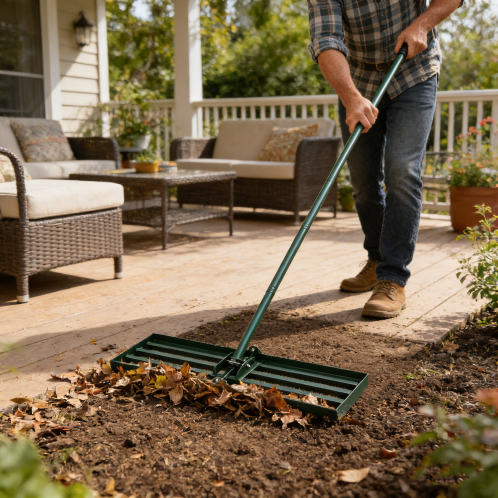 Garden backyard farmland golf course compost sand leveling with 79.5 long handle heavy duty tool lawn leveling rake