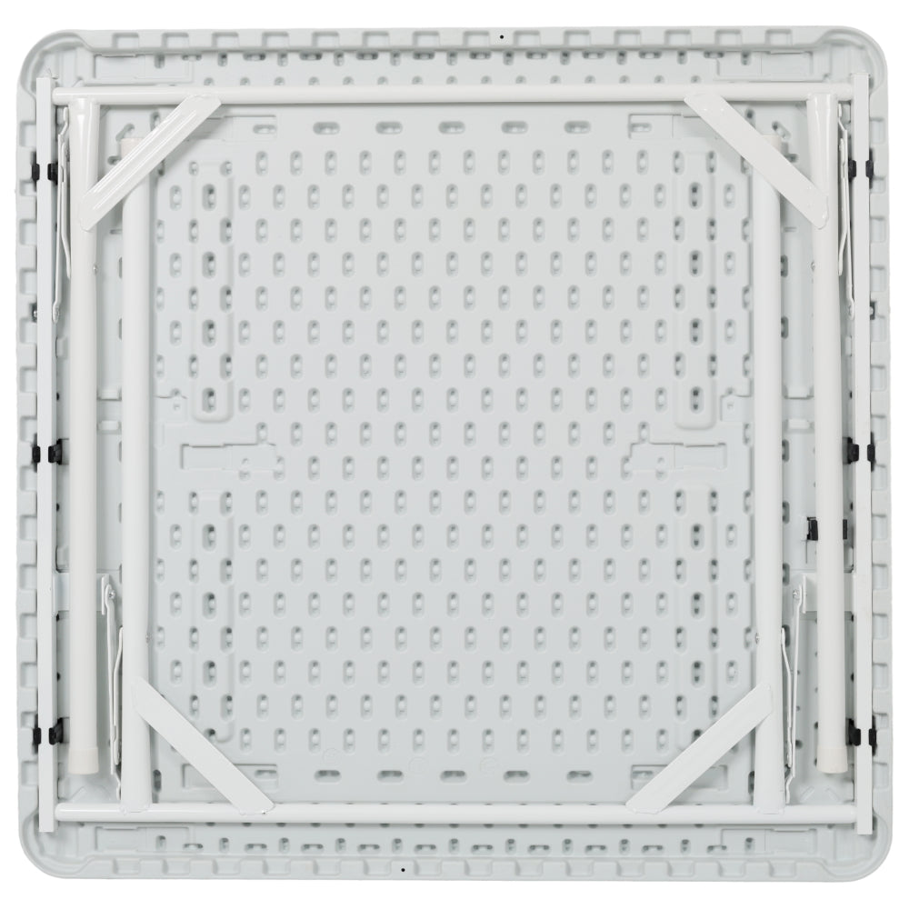 Square Folding Card Table 35" Mahjong Table with Green Felt, Chip Trays & Cup Holders - Portable Game Table for 4 Players for Poker, Dominoes - Durable White Frame