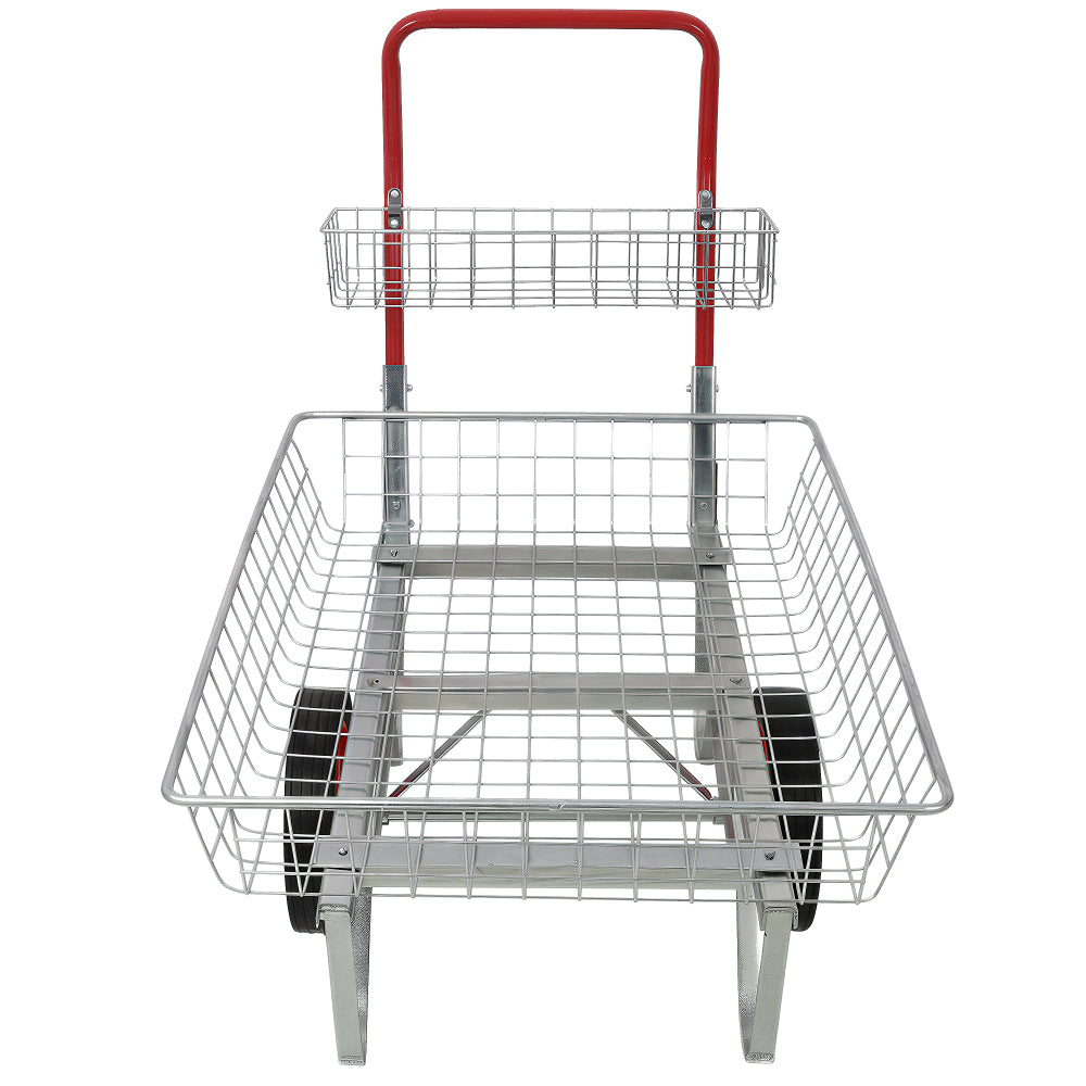 Heavy Duty Garden Cart, 330lbs Capacity Utility Wagon Rolling Yard Cart with 11" Wheels, Galvanized Steel Garden Trolley for Outdoor Patio Lawn, Gardening Tools Storage