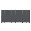 Room Divider 8-Panel, 159" W × 71" H Freestanding Folding Privacy Screen, Heavy-Duty Metal Frame & Polyester Fabric, Portable Partition for Bedroom, Office, Living Room, Black Gray
