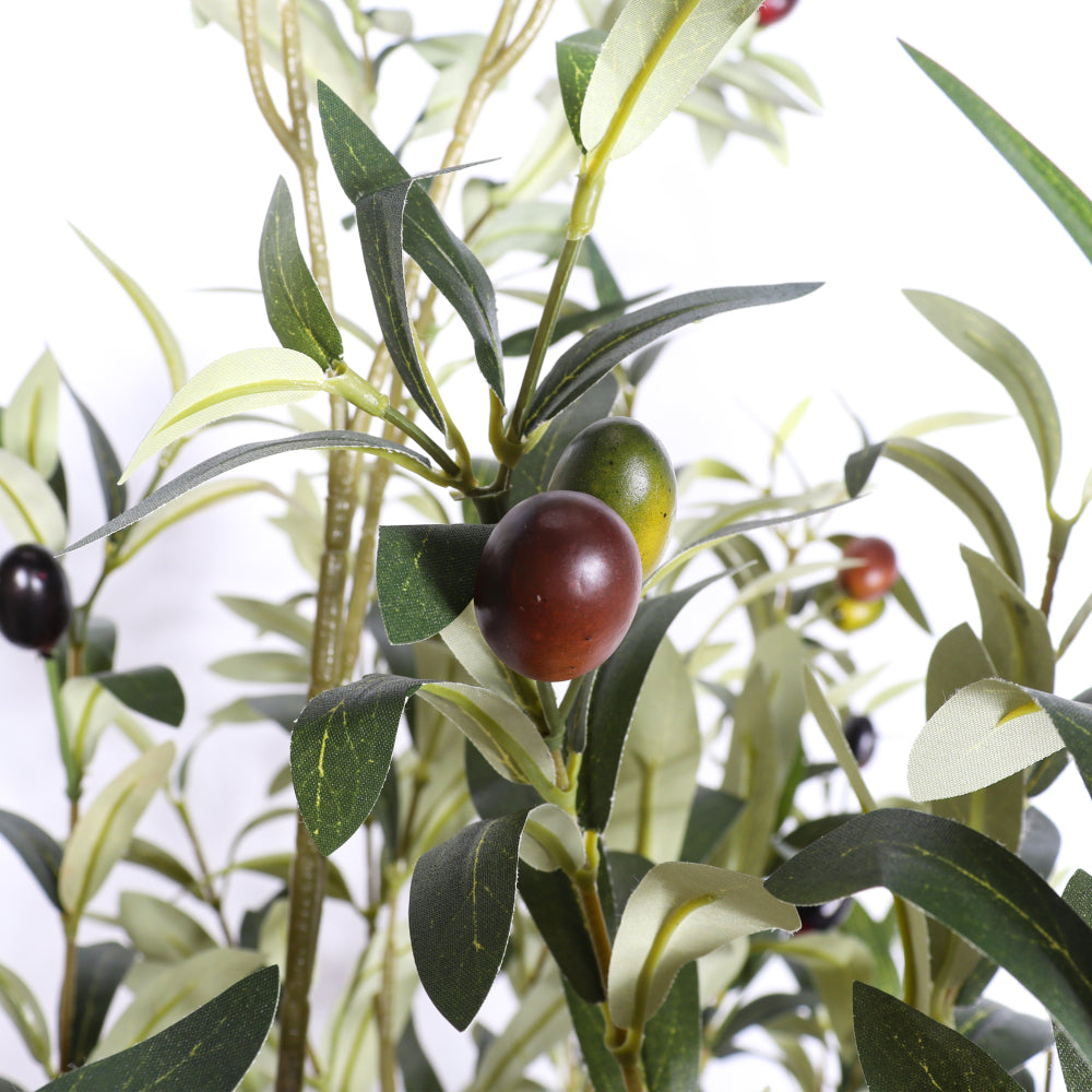 6FT Artificial Olive Tree - Realistic Faux Silk Plant with Lush Green Leaves, Modern Luxury Ficus in Black Plastic Pot for Home Office Living Room Decor - 1pc
