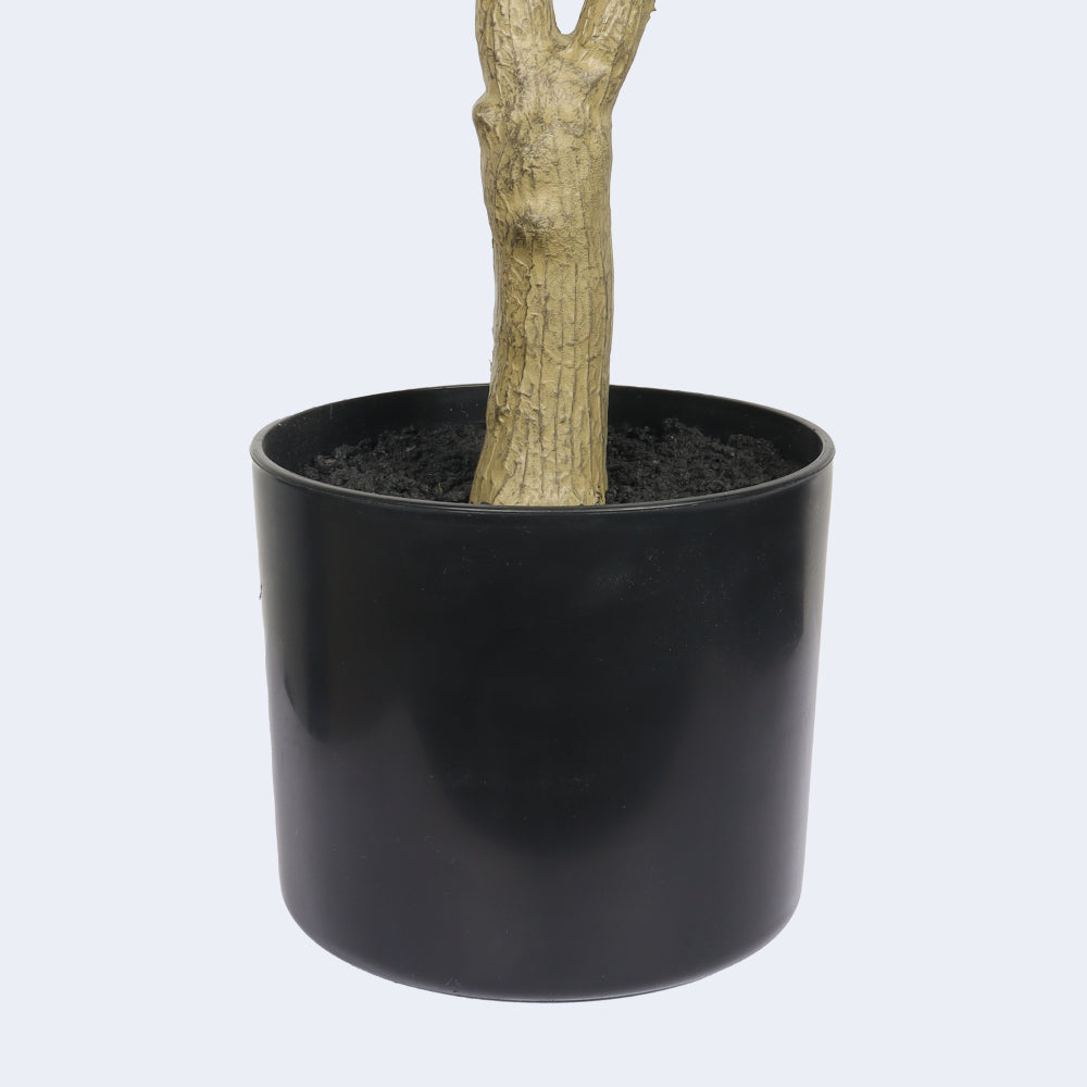 5FT Artificial Olive Tree Fake Plant for Home Decor Indoor, 60" Tall Faux Olive Tree with Black Plastic Pot, Lifelike Green Fabric Leaves, Low Maintenance Luxury Modern Decorative Tree for Living Room Office