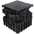 25pcs Plastic Garage Floor Mats,15.6"x15.6" Size,Non-Slip Interlocking Plastic Garage Floor Mat,Splicing Drainage Floor Tile and Shower Mat, for Garage, Garden, Kitchen & Outdoor, Black