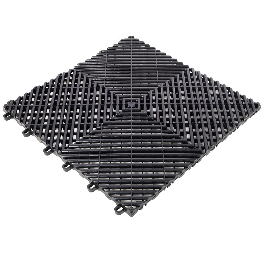 25pcs Plastic Garage Floor Mats,15.6"x15.6" Size,Non-Slip Interlocking Plastic Garage Floor Mat,Splicing Drainage Floor Tile and Shower Mat, for Garage, Garden, Kitchen & Outdoor, Black