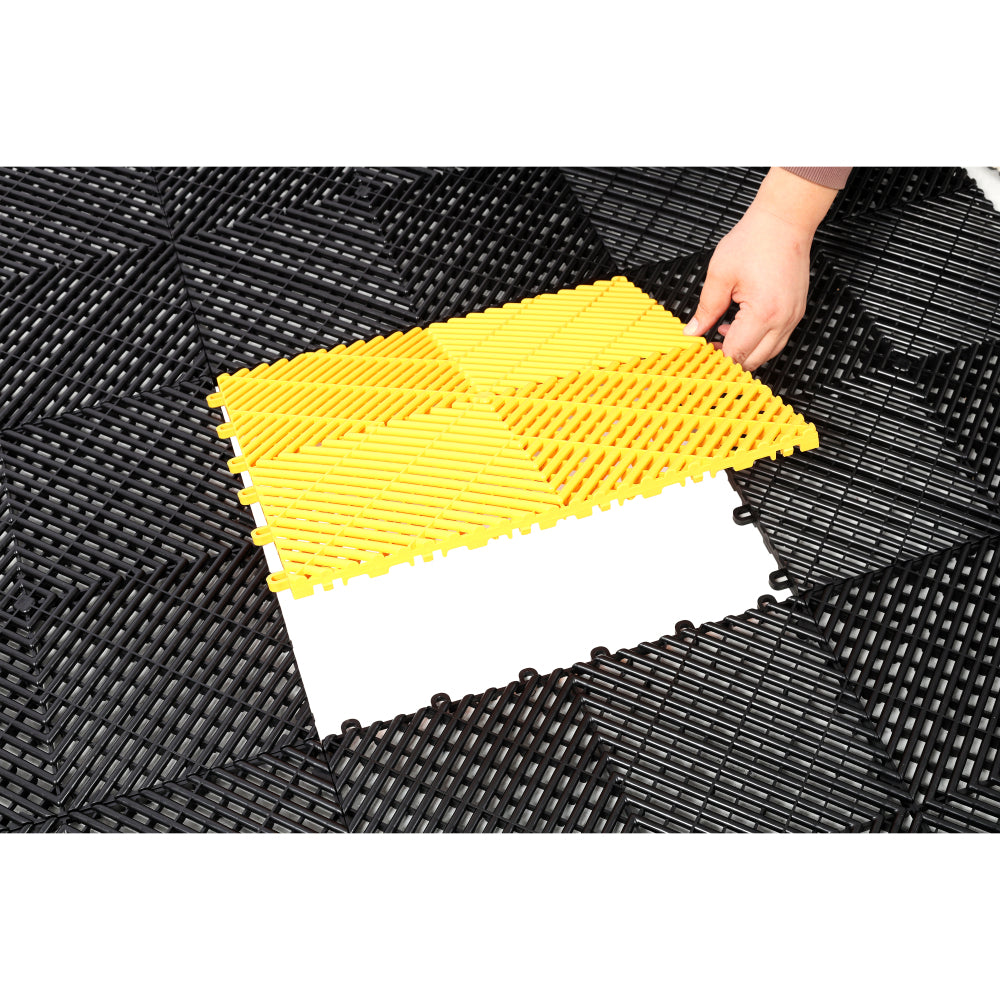 25pcs Plastic Garage Floor Mats,15.6"x15.6" Size,Non-Slip Interlocking Plastic Garage Floor Mat,Splicing Drainage Floor Tile and Shower Mat, for Garage, Garden, Kitchen & Outdoor, Black